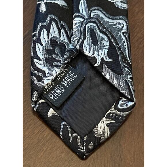 Ferre Massino Black Gray Hand Made 100% Silk Made In China Long - Picture 7 of 9